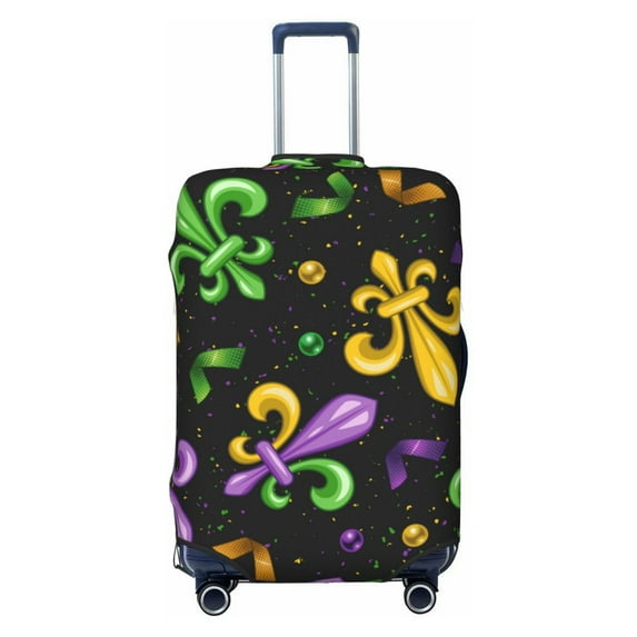 Naloa Mardi Gras Carnival4 Elastic Suitcase Protector, Travel Suitcase Protector Cover Fits 18-32in Suitcase - Medium