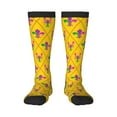 thumbnail image 1 of Naloa Mardi Gras Crayfish and Fleur de lis Thigh High Socks Extra Long Stretchy Sock Women Over Knee High Opaque Stocking Daily Wear, 1 of 6