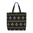 thumbnail image 1 of Naloa Mardi Gras Fleur de Lis Tote Bag for Women, Foldable Tote Bag With Zipper, Large Shoulder Bag, Top Handle Handbag for Travel, Work, Shopping, 1 of 9