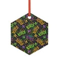 thumbnail image 1 of Naloa Mardi Gras Surface Acrylic Santa Tree Decorations Christmas Hanging Pendant for Christmas Winter New Year Party Hanging Decorations-Hexagon, 1 of 7