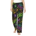 thumbnail image 1 of Naloa Mardi Gras Surface Print Women’s Ultra-Soft Comfy Pajama Lounge Pants with Pockets & Drawstring, 1 of 8