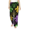 thumbnail image 1 of Naloa Mardi Gras1 Print Women’s Ultra-Soft Comfy Pajama Lounge Pants with Pockets & Drawstring, 1 of 8