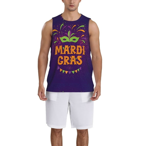 Naloa Mardi Gras2 Basketball Jersey Reversible Men's Mesh Athletic Sports Shirts Training Practice S-4XL4X-Large