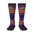 thumbnail image 1 of Naloa Mardi Gras2 Thigh High Socks Extra Long Stretchy Sock Women Over Knee High Opaque Stocking Daily Wear, 1 of 6