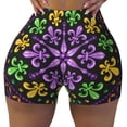 thumbnail image 1 of Naloa Mardi Gras5 Biker Shorts for Women Seamless Scrunch Short Women’s Yoga Shorts for Gym Running Sport Shorts - XX-Large, 1 of 9