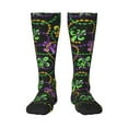 thumbnail image 1 of Naloa Mardi Gras6 Thigh High Socks Extra Long Stretchy Sock Women Over Knee High Opaque Stocking Daily Wear, 1 of 6