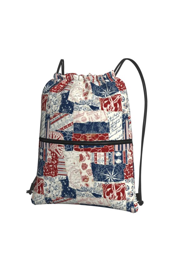 Marine Sailing Drawstring Backpack String Bag Cinch Water Resistant for Gym Shopping Sport Yoga