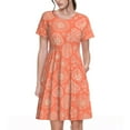 thumbnail image 1 of Naloa The Marine Theme With Beautiful Corals Print Womens Summer A-Line Dress with Pockets,Short Sleeve Dresses,Flowy Beach Swing Dress for Vacation Travel, 1 of 6