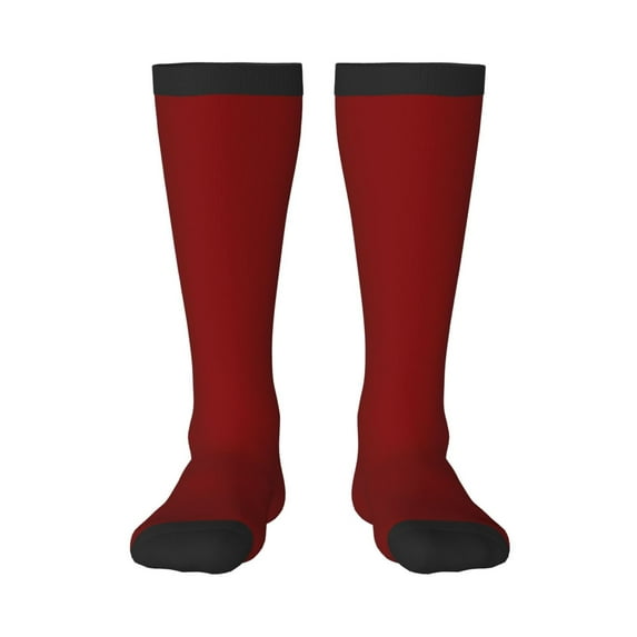 Naloa Maroon Thigh High Socks Extra Long Stretchy Sock Women Over Knee High Opaque Stocking Daily Wear