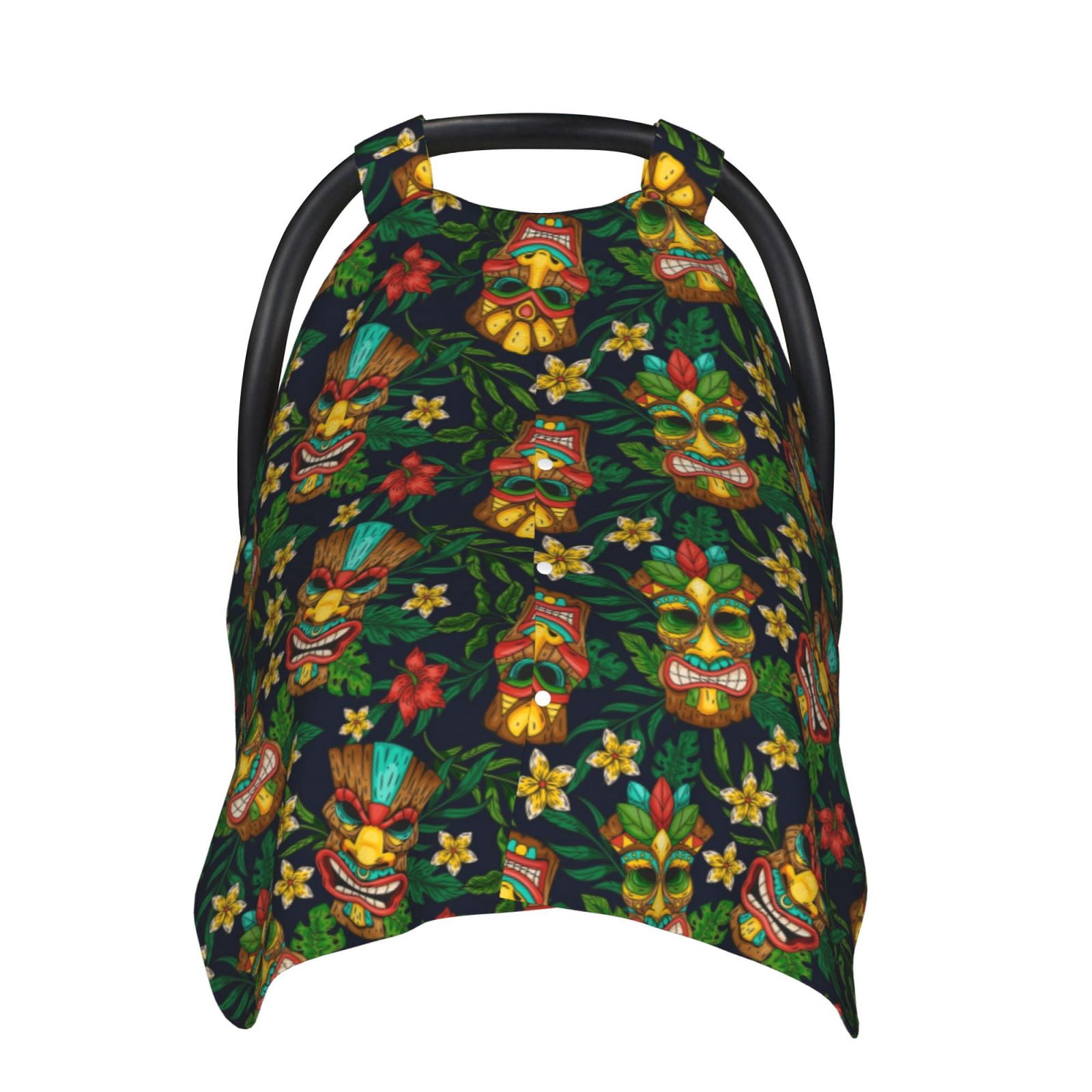 Naloa Mask Tropical Flower Baby Car Seat Cover, Breathable Baby Carrier Cover, Multiuse Baby Carrier Cover & Nursing Breastfeeding Cover