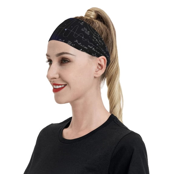 Naloa Mathematica Science Fashionable Sport Sweatband for Running, Yoga, Basketball - Head Circumference 19.6-22.4 inches