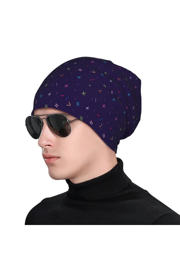 Mathematical Symbols Soft Beanie Hat, Knit Beanie Daily Beanie in Fine Knit for Women Men Winter Travel, Outdoor