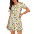 thumbnail image 1 of Naloa Medical Icons Print Women Nightgowns,Womens Loungewear,Short Sleeve Sleepwear,Comfy Ladies Nightdress, 1 of 6