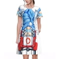 thumbnail image 1 of Naloa Medicine Gnome Truck Red Print Womens Summer A-Line Dress with Pockets,Short Sleeve Dresses,Flowy Beach Swing Dress for Vacation Travel, 1 of 6