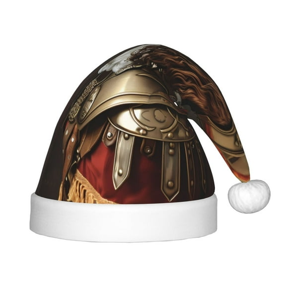 Naloa Medieval Knight Dog Santa Hat for Kids Baby Christmas Hats,Girls Boys Toddler Plush Xmas Holiday Hat,Luxury Santa Claus Hat