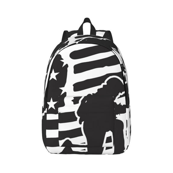 Naloa Memorial Day1 Canvas Backpack for Men Women Rucksack Casual Travel Daypack College Tote Satchel Bookbag for Teens-Small