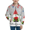 thumbnail image 1 of Naloa Merry Christmas Gnome1 Teenage Zipper Hoodie, Long Sleeve Zip Up Hoodies Casual Jackets Tops for 7-12 Years-Medium, 1 of 6