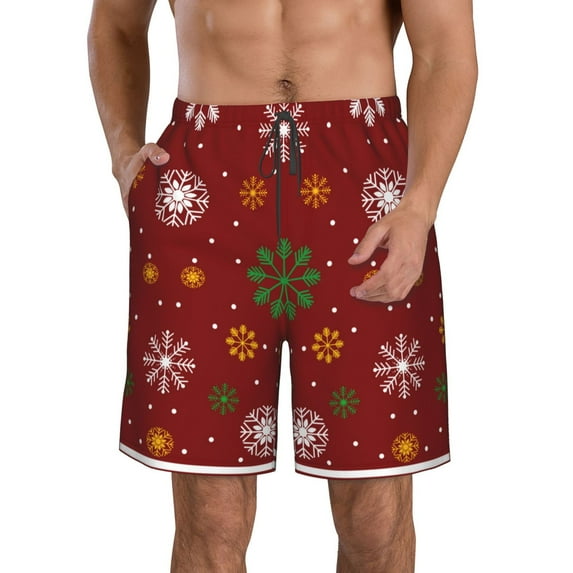 Naloa Merry Christmas Men's Beach Shorts, Surfing shorts, Swim trunks, Quick Dry Swim Trunks for Surfing Beach Fun - XX-Large