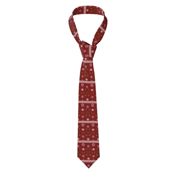 Naloa Merry Christmas Print Solid Color Tie Formal Necktie for Men,Suitable for business, daily life, work