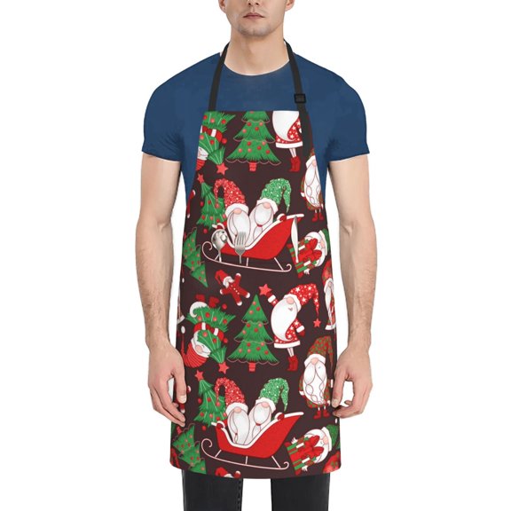 Naloa Merry Christmas1 Apron Kitchen Aprons with Pockets for Women Men Chef