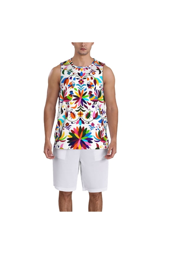 Mexican Bright Style Basketball Jersey Reversible Men's Mesh Athletic Sports Shirts Training Practice S-4XLLarge