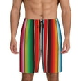 thumbnail image 1 of Naloa Mexican Serape Blanket Stripes Men's Short Pajama Pants, Lounge Comfort Shorts with Elasticized Waistband and Side Pockets - X-Large, 1 of 9