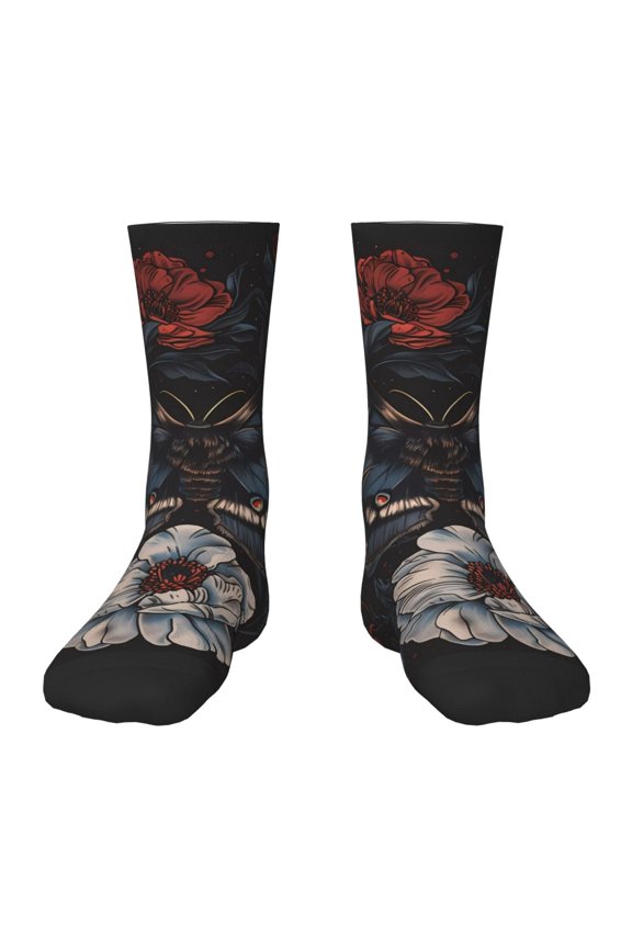 Midnight Butterfly Floral Dream Kids Socks Unisex Kids and Toddlers' Crew Socks, ,1 Pairs