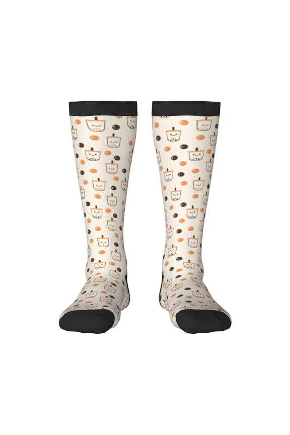 Milk Tea Thigh High Socks Extra Long Stretchy Sock Women Over Knee High Opaque Stocking Daily Wear
