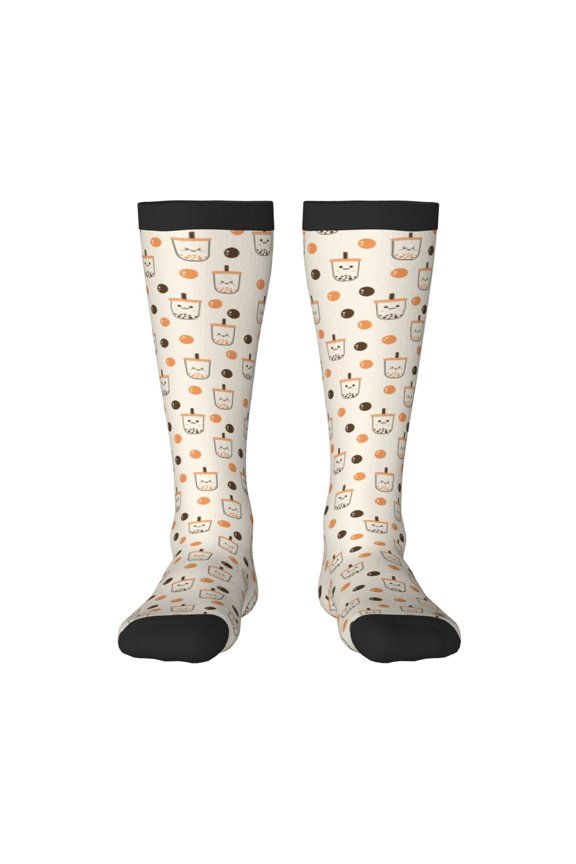 Milk Tea Thigh High Socks Extra Long Stretchy Sock Women Over Knee High Opaque Stocking Daily Wear