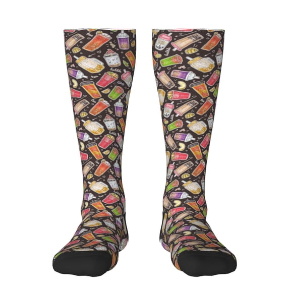 Naloa Milk Tea Thigh High Socks Extra Long Stretchy Sock Women Over Knee High Opaque Stocking Daily Wear