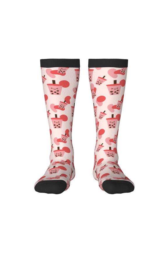 Milk Tea Thigh High Socks Extra Long Stretchy Sock Women Over Knee High Opaque Stocking Daily Wear