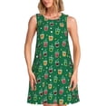 thumbnail image 1 of Naloa Milk Tea3 Print Women's Summer Spring Casual Beach Sundress,Vacation Sleeveless Tank Crewneck Loose Dresses, 1 of 7