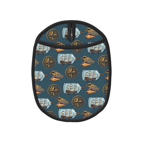 Naloa Miniature Ship In Bottle Silicone Pot Holders, Oven Mitts Heat Resistant Hot Pads, Non Slip Pot Holder for Kitchen Baking and Cooking 9.4 x 7.5 Inches