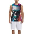 thumbnail image 1 of Naloa Modern Abstract Colorful Skull A Basketball Jersey Reversible Men's Mesh Athletic Sports Shirts Training Practice S-4XLMedium, 1 of 6
