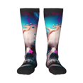thumbnail image 1 of Naloa Modern Abstract Colorful Skull B Thigh High Socks Extra Long Stretchy Sock Women Over Knee High Opaque Stocking Daily Wear, 1 of 6