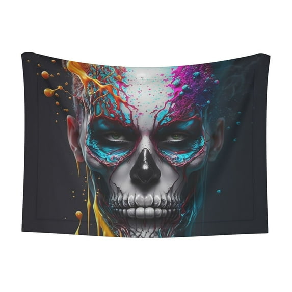 Naloa Modern Abstract Colorful Skull Dog Blanket, 3 Sizes Cat Blanket for Indoor Cats Large Medium Small Dog Gifts-Large