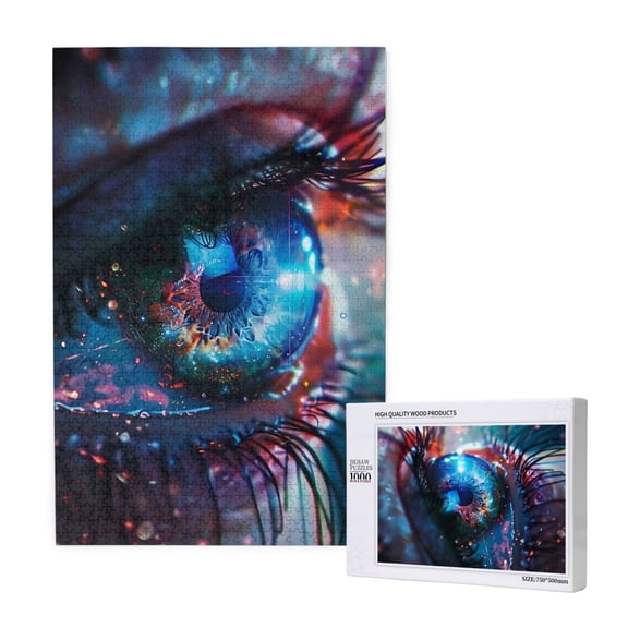 Naloa Modern Colorful Eyes Custom Puzzles Personalized Puzzle 1000 Pieces from Photo Custom Jigsaw Puzzle for Wedding, Graduation, (29.519.7in, Vertical)