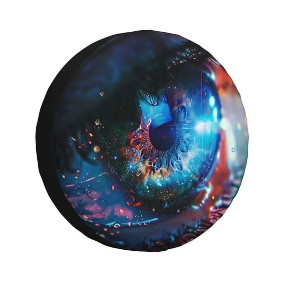 Naloa Modern Colorful Eyes PVC Leather Spare Tire Wheel Cover for Car Truck SUV Camper Trailer Universal Fit many size17 inch