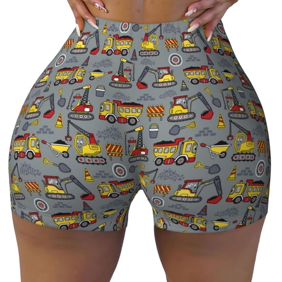 Naloa Modern Excavator Biker Shorts for Women Seamless Scrunch Short Women’s Yoga Shorts for Gym Running Sport Shorts - Small