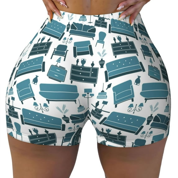 Naloa Modern Furniture Biker Shorts for Women Seamless Scrunch Short Women’s Yoga Shorts for Gym Running Sport Shorts - X-Large