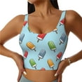 thumbnail image 1 of Naloa Modern Ice Cream Sports Bras for Women, High Support Bra with Removable Pads, Comfortable - Small, 1 of 9
