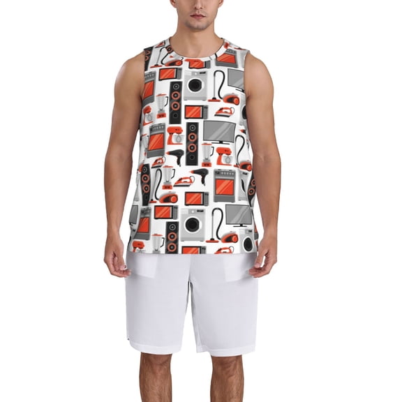 Naloa Modern Life Basketball Jersey Reversible Men's Mesh Athletic Sports Shirts Training Practice S-4XLMedium