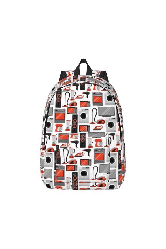 Modern Life Canvas Backpack for Men Women Rucksack Casual Travel Daypack College Tote Satchel Bookbag for Teens-Small