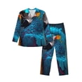 thumbnail image 1 of Naloa Modern Style Blue Parrot Men’s Pajamas Set - Long Sleeve Button Down Sleep Shirt and Pajama Bottoms Sleepwear Set-XX-Large, 1 of 7