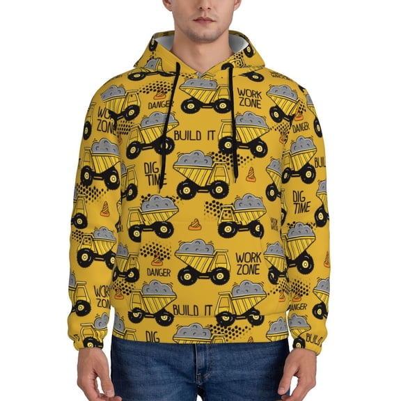 Naloa Modern Truck Men's Casual Hooded Collar Drawstring Hoodies Pullover Sweatshirts Casual Long Sleeve Shirts-Medium