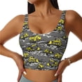 thumbnail image 1 of Naloa Modern Yellow Excavator Sports Bras for Women, High Support Bra with Removable Pads, Comfortable - Small, 1 of 9