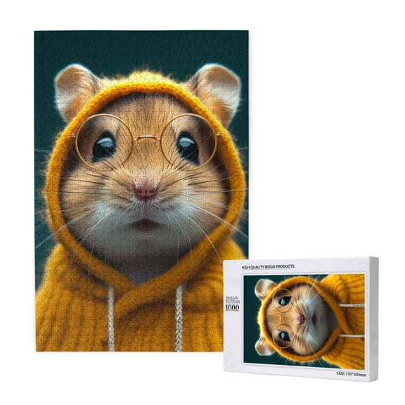 Naloa Modern Yellow Sweater Guinea Pig Custom Puzzles Personalized Puzzle 1000 Pieces from Photo Custom Jigsaw Puzzle for Wedding, Graduation, (29.519.7in, Vertical)
