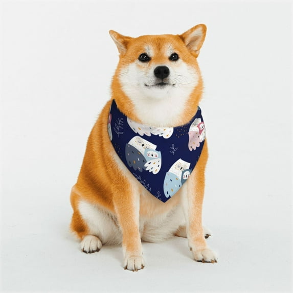 Naloa Mom And Baby Owls Dog Bandana Large and Small-Dog Scarf Bib Handkerchief Accessories for Dogs and Cats(S-L)-Medium