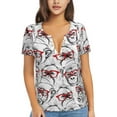 thumbnail image 1 of Naloa Monkey Print T-Shirts Short Sleeve V Neck Tees for Women Fashion Tops Trendy Lightweight Soft Casual Summer Outfits Clothes, 1 of 5