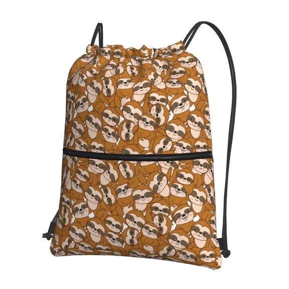 Naloa Monkey Sloth Drawstring Backpack String Bag Cinch Water Resistant for Gym Shopping Sport Yoga